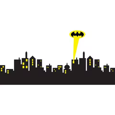 *5 Sizes* GOTHAM CITY SKYLINE Decal Removable WALL STICKER Home Decor Art