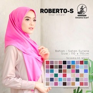 Hijab segi empat satin sutra polos Roberto S ,halus, adem, nyaman dipakai termurah