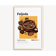 Brazil Feijoada Printing：Minimalist Cuisine Poster Art（Digital Download）