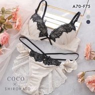 COCO Linge X SHIROHATO classical satin bra panties set (Sizes A-F)(42P327438)(Direct from Japan)1