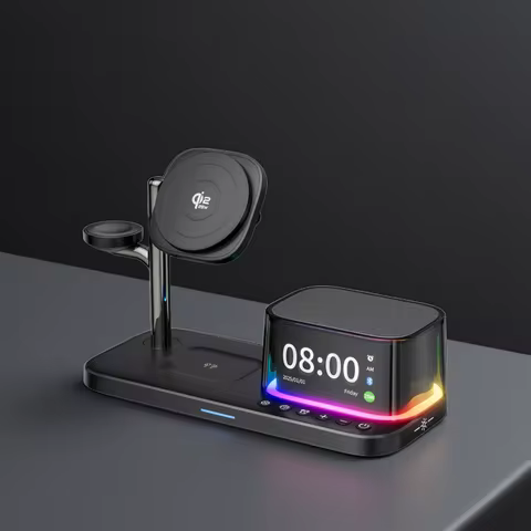 Qi2.2 25W 5 in 1 Magnetic Wireless Charger Stand Bluetooth Speaker Fast Charging For iPhone 12-17 Pr