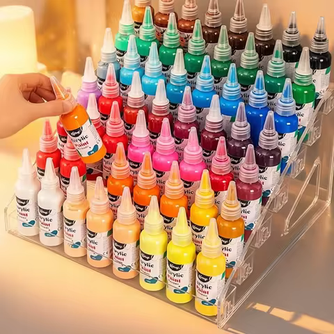 Transparent paint storage box, mini paint rack with 7 layers of paint storage rack, craft paint wate