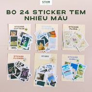 [STHM Stationery] - Set of 24 Vintage stamp stickers to decorate notebooks with many themes (Ghibli,