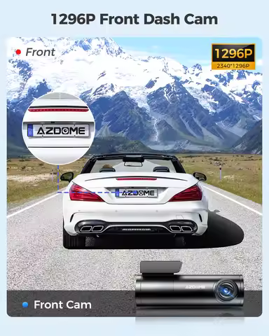 AZDOME M300-335R Dash Cam 1296P WiFi Car DVR Voice Control 150° Wide View Hidden Cam Night Vision G-