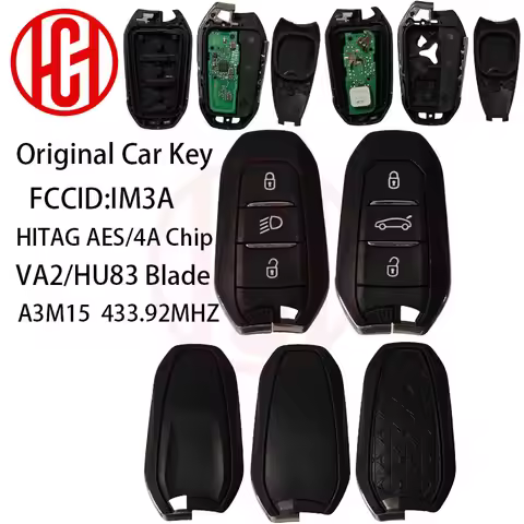Original Smart Car Key A3M15 IM3A HITAG AES NCF29A1 4A Chip 434MHz For Citroen Peugeot For DS Opel J