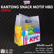 Plastik Dove 20x30 Motif HBD BIRUisi 50 Kantong Bingkisan Snack / Tas Souvenir Ultah/Rice Bowl Thinw