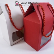 12pcs Box with String &amp; Window Kotak Balang Biskut Kuih Hari Raya Cookies Container Glass Jar Balang Kaca Doorgift
