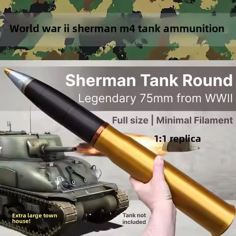 68cm3Dprinting World War II Sherman M4 tank shell model, military fan collection ornaments, military