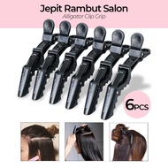 Salon Barber Hair Alligator Clip Grip 6PCS