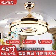 Fan Fan Light Bedroom Living Room Invisible Chandelier Frequency Conversion LED Fan Light Bluetooth 