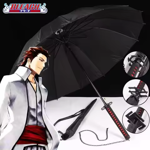 Bleach Kurosaki Ichigo Katana Umbrellas Creative Anime Long Handle Parasol Aizen Sousuke Samurai Swo