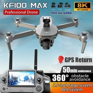 Kf100 Max Gps Drone 8k Skrin Sentuh Profesional Dual Hd Camera 5g Wifi Fpv 3-axis Gimbal Brushless R