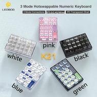 AULA LEOBOG 21 keys hot swappable keyboard RGB light transparent digital mini keyboard Buetooth/2.4G/Type-C Wired Keyboard（K21）