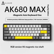 Ajazz AK680 Max RGB 8K RT laras 0.01 berwayar Keyboard suis magnetik