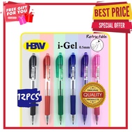 HBW I Gel Pen Retractable Sign Pen 0.5mm 12Pcs / [1pc] HBW I Gel Ballpen Retractable Sign Pen 0.5mm 