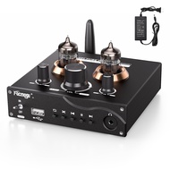 Facmogu T5 6J3 Vacuum Tube Bluetooth Preamplifier, Mini Hi-Fi Stereo Preamp with Treble & Bass Tone 