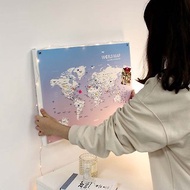 世界地圖-訂製磁吸系列海報-輕柔粉(客製化禮物)-IKEA留言板款