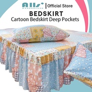 Alls' Wonder Bedskirt High Deep Pockets Flower Printed Bed Skirt Mattress Cover Height 40cm Bedsheet