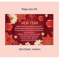 50 Thank you cards CNY, Tet Thank you cards, Thank you cards happy new year 9*14 cm