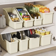 Kitchen Pot Storage Basket with Pulley for Seasoning and Sundries Desktop Organizer