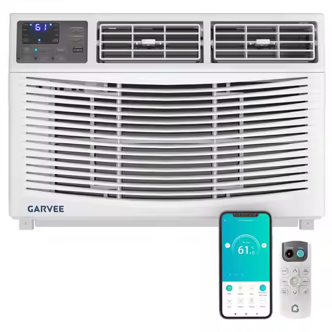 12000 BTU Window Air Conditioner Cools 550 Sq Ft, Quiet AC Unit With Remote, Auto-Cool & Energy Savi