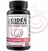 ▶$1 Shop Coupon◀  100% Organic Apple Cider Vinegar Capsules with Mother, Cayenne Pepper &amp; Bioperene®