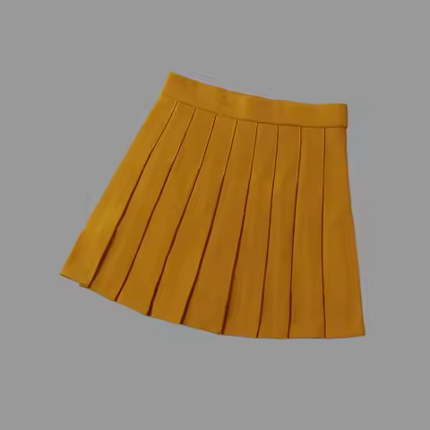 Short Skirt For Women Korean Fall Harajuku Fashion Jupes Femme Girls Yellow High Waist Mini Pleated 
