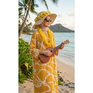 Dress viral Aloha Hawaii Beach fashion Spring And Summer longsleeve Floral Dress Long Dress Beach Ba