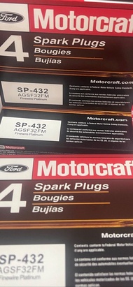 OEM SP-432 AGSF32FM หัวเทียน motorcraft Ford Focus 1.82.0 (05-11) 1.6 (12-16)2.0 (09-12)  Mazda Esca