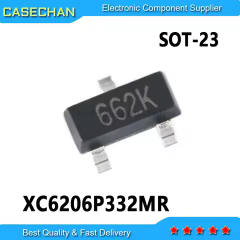100pcs XC6206P332MR 662K XC6206 3.3V/0.5A SOT-23
