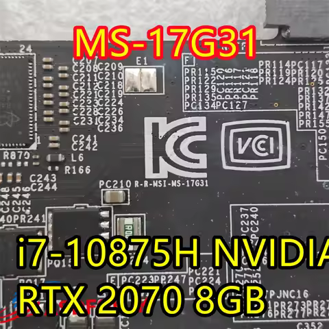 607-17G31-20SFor MSI Intel Core i7-10875H Nvidia RTX 2070 8GB Motherboard MS-17G31