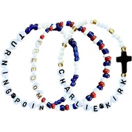 3 Pek Gelang Kebebasan Charlie Kirk Gelang Gelang Manik Gelang Peringatan Pesona, Barangan Charlie K