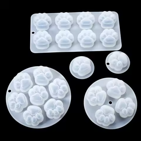 Animal Cartoon Dog Footprint Cat Paw Silicone Cake Mold Mousse Chocolate Mould Pudding Jelly kitchen
