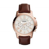 Fossil Men s Grant Quartz Stainless Steel and Leather Chronograph Watch Color: Rose Gold Brown (M...