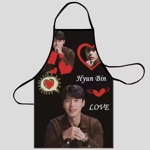 Hyun Bin Oxford Fabric Apron For Men Women Bibs Home Cooking Baking Cleaning Aprons Kitchen Accessor