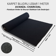 Plain Velvet Carpet 1m Wide, AVANZA, sold per 1 meter - Charcoal grey