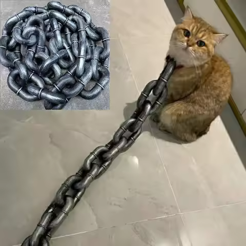 Funny Plastic Simulation Iron Chain For Small Dogs Pet Cat Dog Leads Lightweight Huge Plastic Dog Le