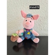 Disney Piglet in blue jean overalls hanging plushie