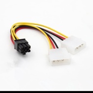 kabel konektor konverter power VGA 6pin to dual 2 molex