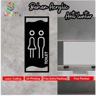 Modern Acrylic Toilet Sign | Acrylic Toilet Sign Label | Restroom WC | Acrylic Sign