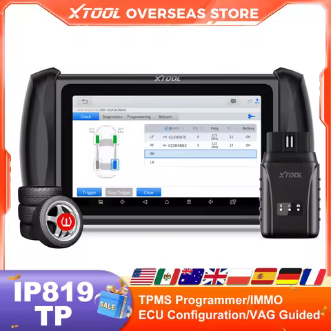 XTOOL InPlus IP819TP TPMS Programming ECU Coding Bluetooth Car Diagnostic Tool 39+ Services Program