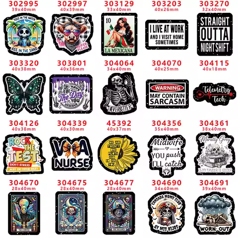 10 Pcs Black Glitter Acrylic Charms Terror Themed Planar Resin Flatback For DIY Hairbow Accessory De