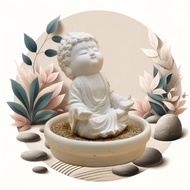 台灣原創公仔之衲靜小盤套組 擴香石 居家香氛 精油 薰香 宗教