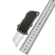 6061 Aviation Aluminum Alloy Straight Jumping Utility Knife Carbon Fiber Patch Handle Office Paper C