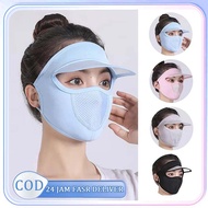 MATAHARI Ice Silk UPF50+ Anti-UV Sun Visor Face Cover Mask Hat UV Mask UV Protection Mask