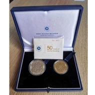 Malaysia Coin - 2009 50th Anniversary of Bank Negara Malaysia 1 & 10 Ringgit Proof Coin Set of 2