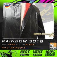 BAJU HUJAN RAINBOW PVC RAINCOAT 54 3018 (THICKER) BLACK