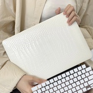 White Crocodile Texture Leather for Macbook Case  for 2022 Macbook Air M2 Pro 14 A2442 2021 A2681 A2