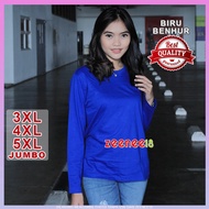 Women's Jumbo Long Sleeve T-Shirt, Chest Size 130, 3XL, 4XL, 5XL Benhurbiru