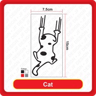 [471]Quality Car Sticker Cat [7.5cm x 15cm][Sticker Cutting][Black/White/Red/3M Reflective White]